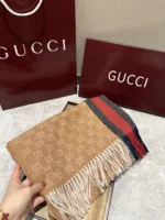 Gucci Men's GG Wool Cashmere Scarf 35x190cm - Image 3