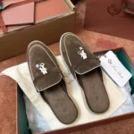Loro Piana Charms Walk Babouche Women's Suede Mule FAL5900 H0X4 - Image 3
