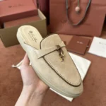 Loro Piana Charms Walk Babouche Women's Suede Mule FAL5900 AOC7 - Image 2