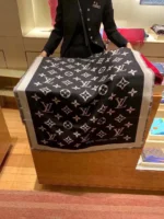 Louis Vuitton Monogram Silk Wool Scarf 75x200cm - Image 3