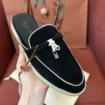 Loro Piana Charms Walk Babouche Women's Suede Mule FAL5900 8000 - Image 3