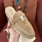Loro Piana Charms Walk Babouche Women's Suede Mule FAL5900 D044 - Image 3