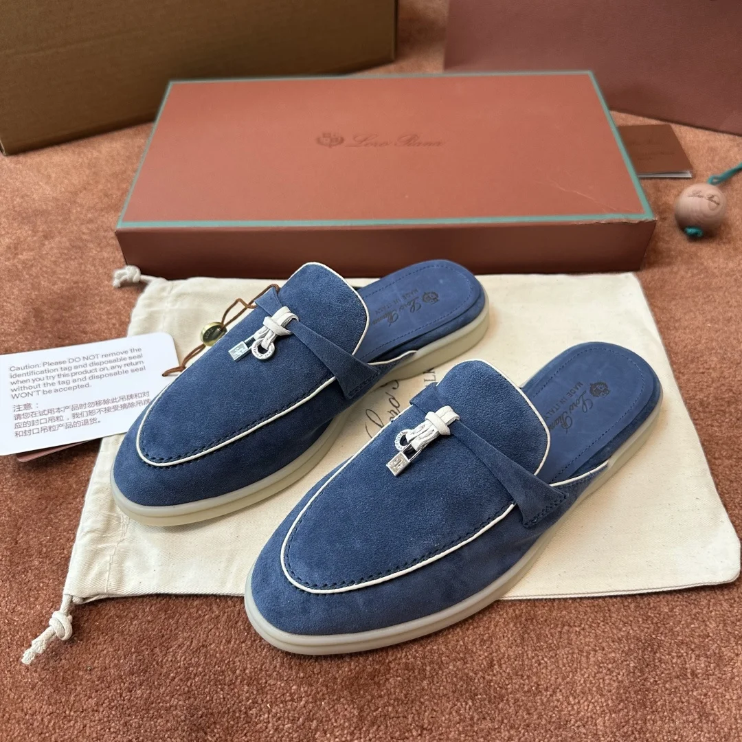 3-882 Loro Piana Charms Walk Babouche Women's Suede Mule FAL5900 WOYZ - Image 1