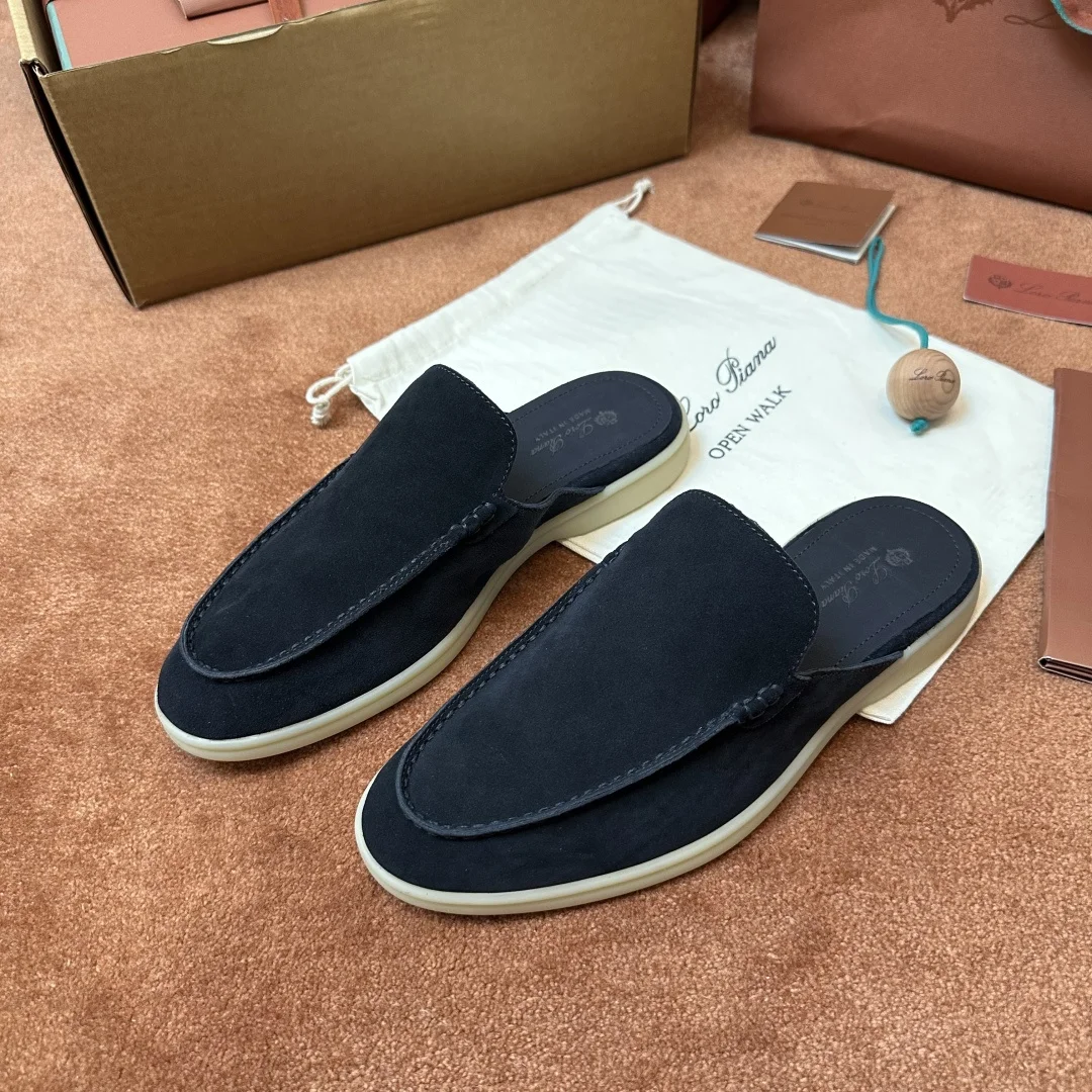 4-1161 Loro Piana Babouche Walk Men's Suede Mule FAM3488 W000 - Image 1