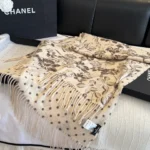 Chanel Camellia Print Wool Scarf - Image 4