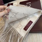 Gucci GG Jacquard Reversible Cashmere Scarf - Image 3