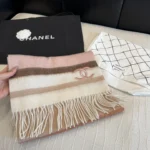 Chanel CC Check Cashmere Scarf - Image 3