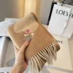Loewe Anagram Embroidered Cashmere Scarf - Image 4