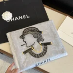 Chanel Coco Silhouette Striped Stole - Image 4