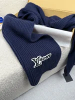 Louis Vuitton LV Logo Ribbed Knit Wool Scarf - Image 4