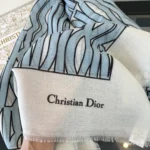 Dior Wave Pattern Cashmere Silk Stole - Image 4