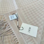 Dior Houndstooth Cashmere Scarf - Image 4