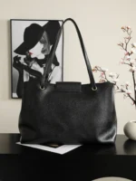 Chanel Supermodel Tote Bag Black Calfskin Gold Double C Logo - Image 4