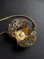Chanel 25A Handcrafted Gold Hollow Spherical Evening Bag - Image 4