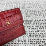 Chanel Crocodile-Embossed Tri-Fold Wallet - Image 4