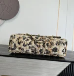 Chanel 26A Leopard Tweed Maxi Flap Bag 38cm - Image 4