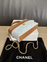 Chanel Two-Tone Vanity Case with Chain - Image 4