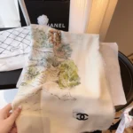 Chanel 26A Metiers d'Art Printed Cashmere Shawl 140x140cm - Image 4