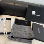 Chanel CC Embroidered Knit Cashmere Scarf 35x180cm - Image 4