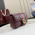 Gucci Primavera GG Marmont Web Quilted Chain Shoulder Bag 20.5cm - Image 4
