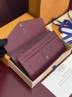 Louis Vuitton Sarah Wallet Monogram Empreinte Bordeaux 19cm - Image 4