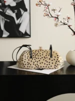 Chanel Kiss-Lock Bowling Shoulder Bag Spotted Print - Image 4