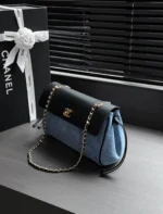 Chanel Chain Denim Baguette Handbag 29cm - Image 4