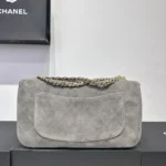 Chanel MaxiC Suede Grey Handbag - Image 4