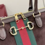 Gucci Borsetto Horsebit Suede Boston Bag 38.5cm - Image 4
