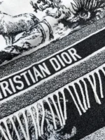 Dior CD Logo Jacquard Large Square Scarf Shawl Blanket 140*140cm - Image 4