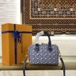 Louis Vuitton Speedy Bandouliere 20 Monogram Embleme Denim Blue M2A187 - Image 4