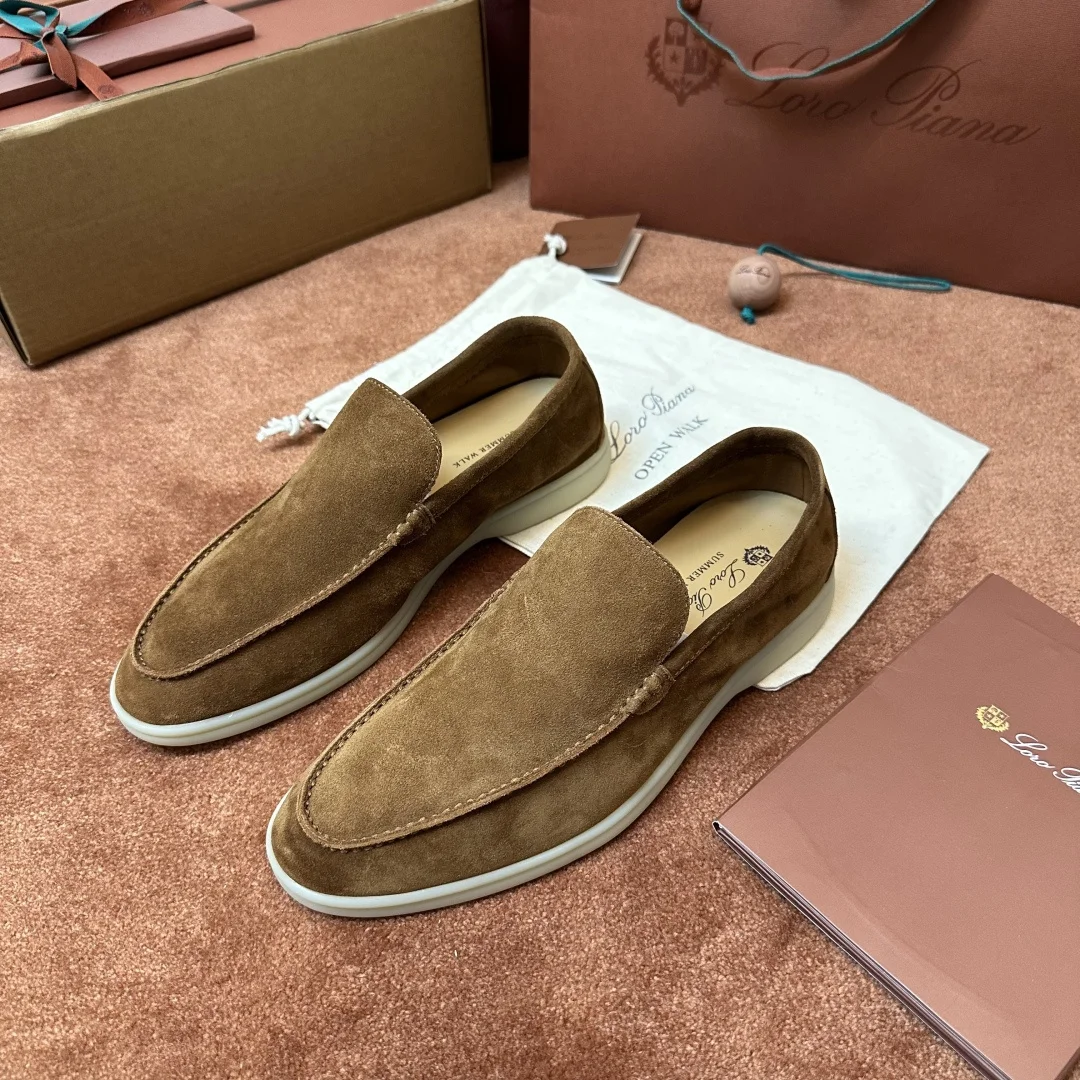 4-770 Loro Piana Summer Walk Men's Suede Moccasin FAE8124 HA85 - Image 1