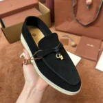 Loro Piana Summer Charms Walk Women's Suede Moccasin FAE5444 8000 - Image 3