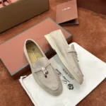Loro Piana Summer Charms Walk Women's Suede Moccasin FAE5444 A120 - Image 4