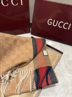 Gucci Men's GG Wool Cashmere Scarf 35x190cm - Image 4