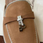 Loro Piana Charms Walk Babouche Women's Suede Mule FAL5900 E0HN - Image 4