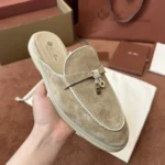 Loro Piana Charms Walk Babouche Women's Suede Mule FAL5900 D044 - Image 3