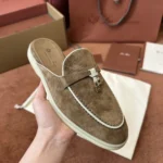 Loro Piana Charms Walk Babouche Women's Suede Mule FAL5900 HOVY - Image 3