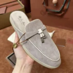 Loro Piana Charms Walk Babouche Women's Suede Mule FAL5900 60GX - Image 4