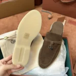 Loro Piana Babouche Charms Walk Women's Suede Mule FAI1543 H0X4 - Image 4