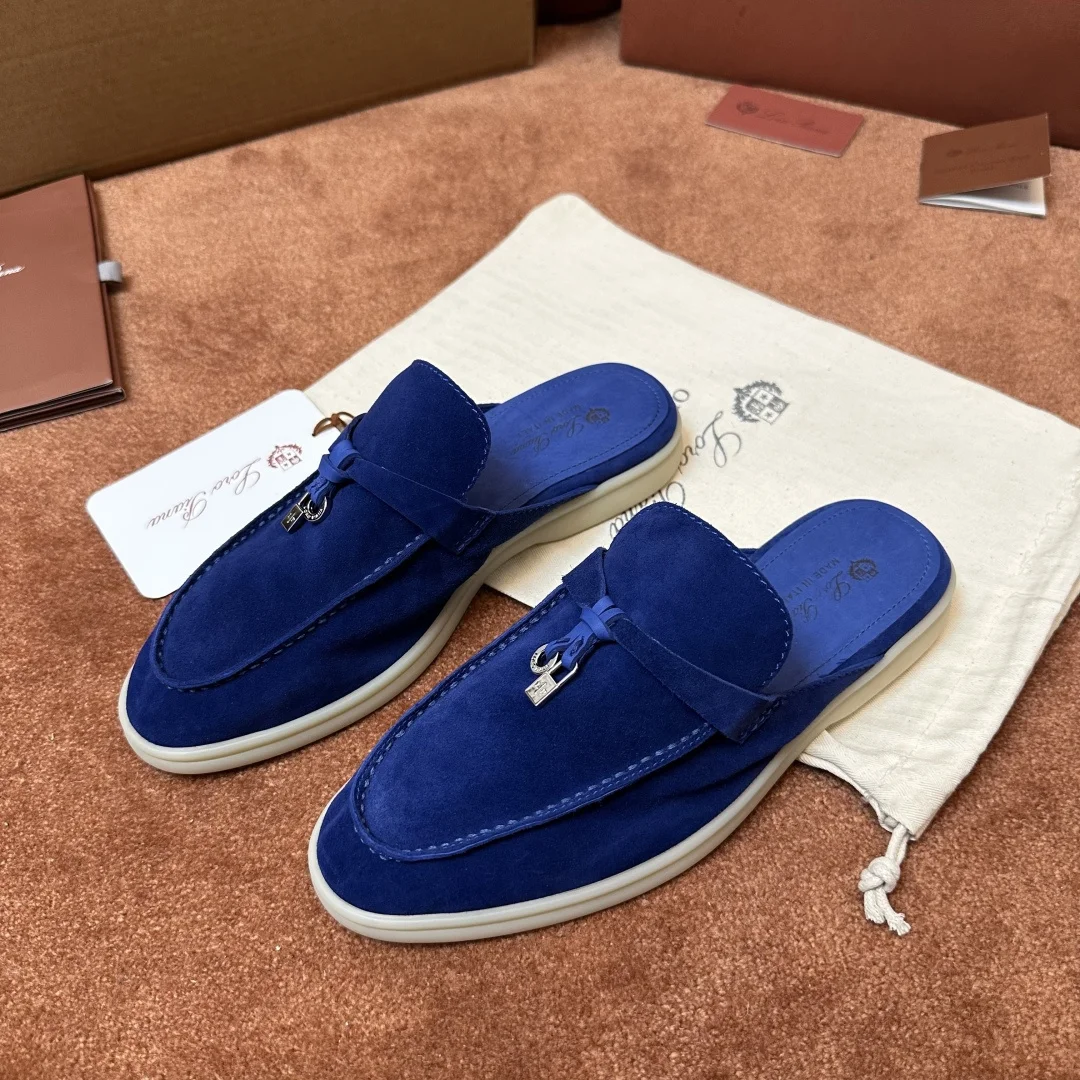 4-960 Loro Piana Babouche Charms Walk Women's Suede Mule FAI1543 60DT - Image 1