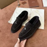 Loro Piana Summer Charms Walk Women's Fur-Lined Moccasin FAL9227 H1A1 - Image 5