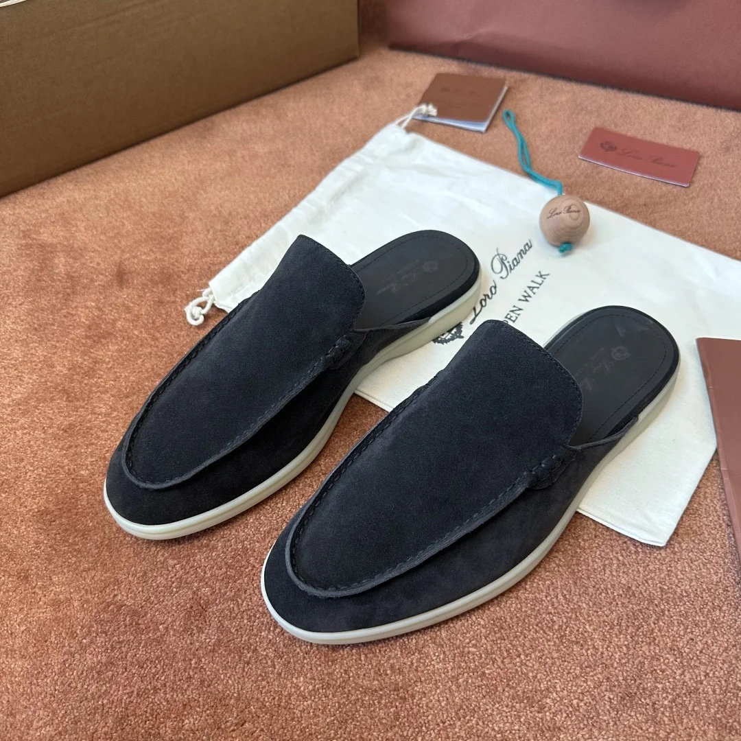 5-1167 Loro Piana Babouche Walk Men's Suede Mule FAM3488 MB97 - Image 1