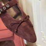 Miu Miu 2026 Suede Ballet Flats - Image 5