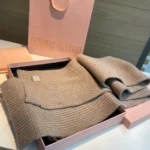 Miu Miu Ribbed Knit Cashmere Scarf - Image 4
