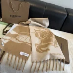 Burberry Equestrian Knight Reversible Cashmere Scarf - Image 5