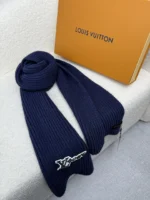 Louis Vuitton LV Logo Ribbed Knit Wool Scarf - Image 5