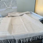 Dior Houndstooth Cashmere Scarf - Image 5