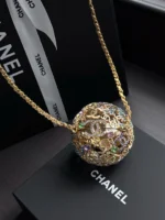 Chanel 26A Handmade Series Colorful Crystal Gold Hollow Spherical Evening Bag - Image 5
