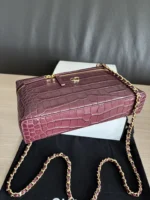 Chanel Crocodile-Embossed Vanity Case with Chain - Image 5